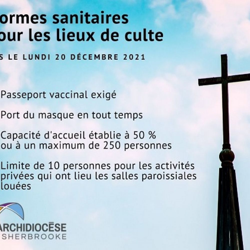 Message de Mgr Luc Cyr concernant la mise en vigueur des nouvelles normes sanitaires dans les lieux de culte