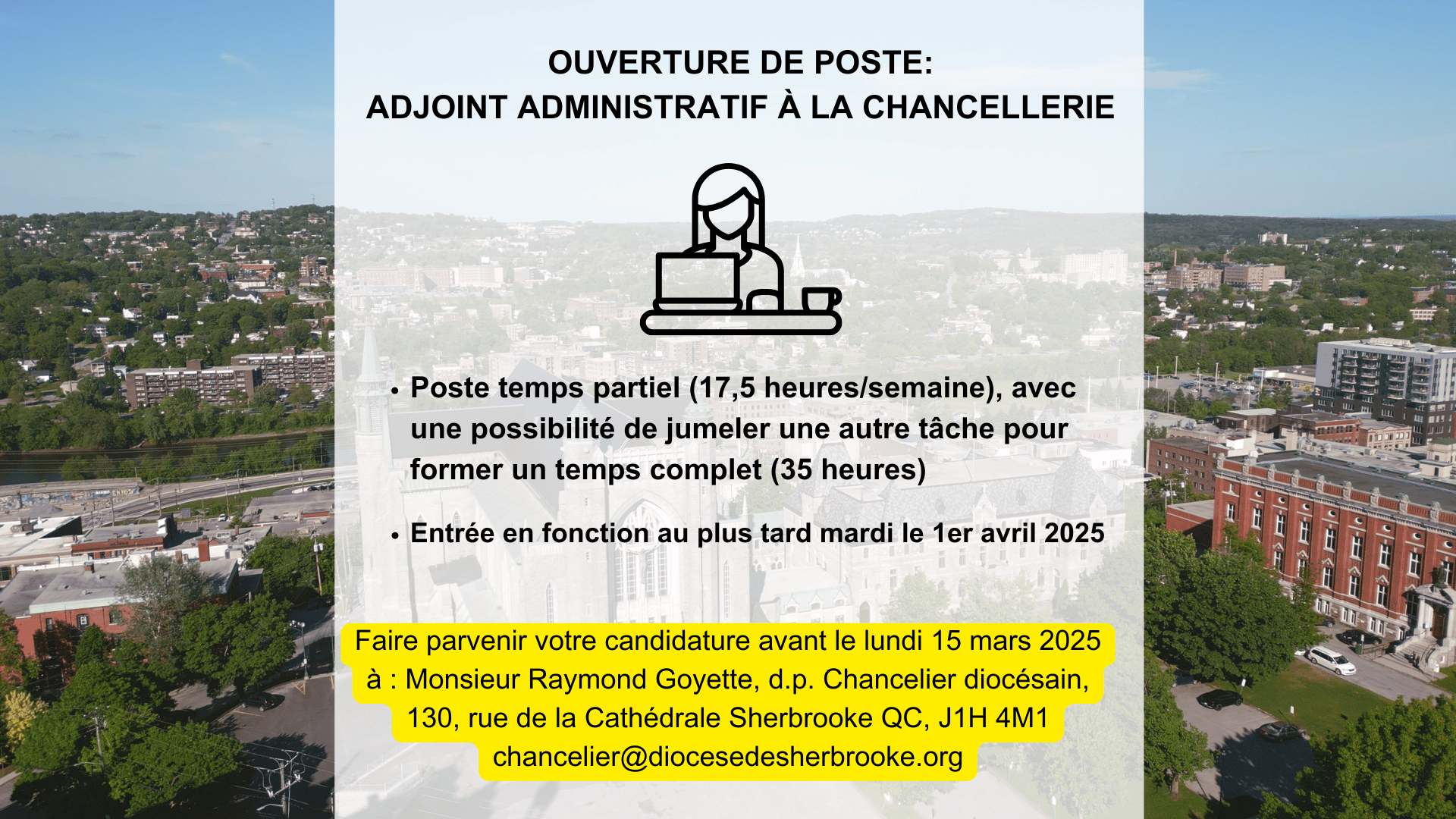 Ouverture de poste: adjoint administratif à la chancellerie