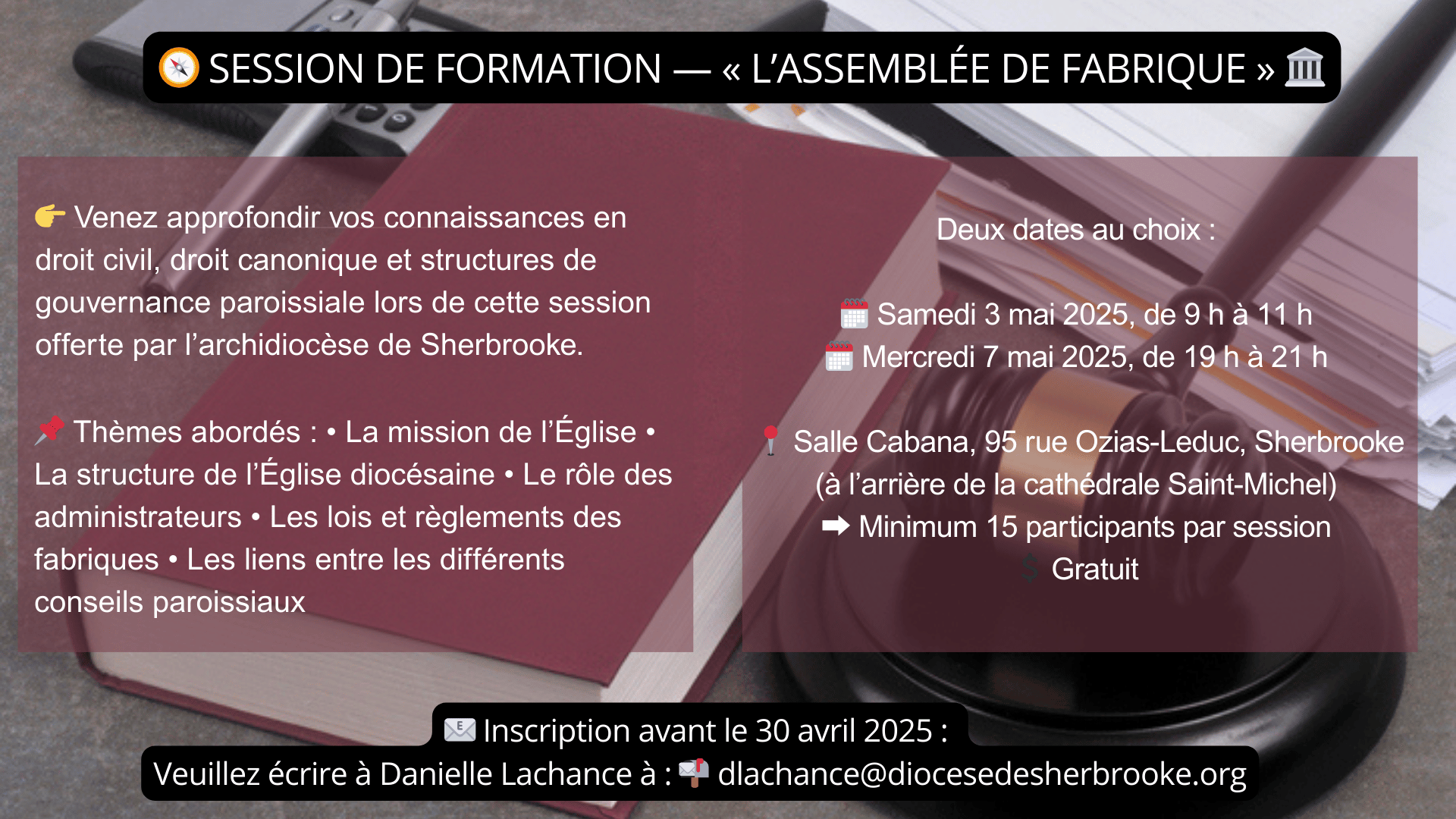 🧭 SESSION DE FORMATION — « L’ASSEMBLÉE DE FABRIQUE » 🏛️