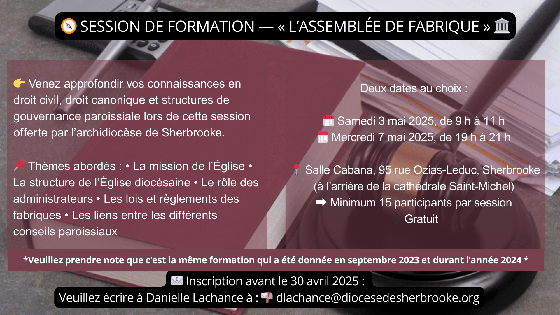 🧭 SESSION DE FORMATION — « L’ASSEMBLÉE DE FABRIQUE » 🏛️